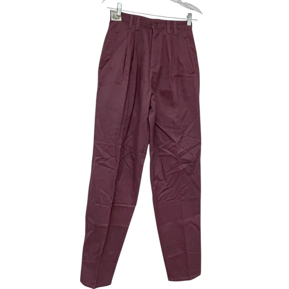 Northern Reflections Women Pants Size 5/6 Burgundy High Rise Pleated Trouser NWT